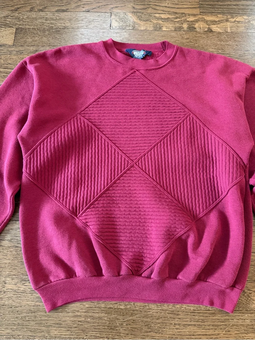 Men's Crewneck Knit Sweater in Deep Berry